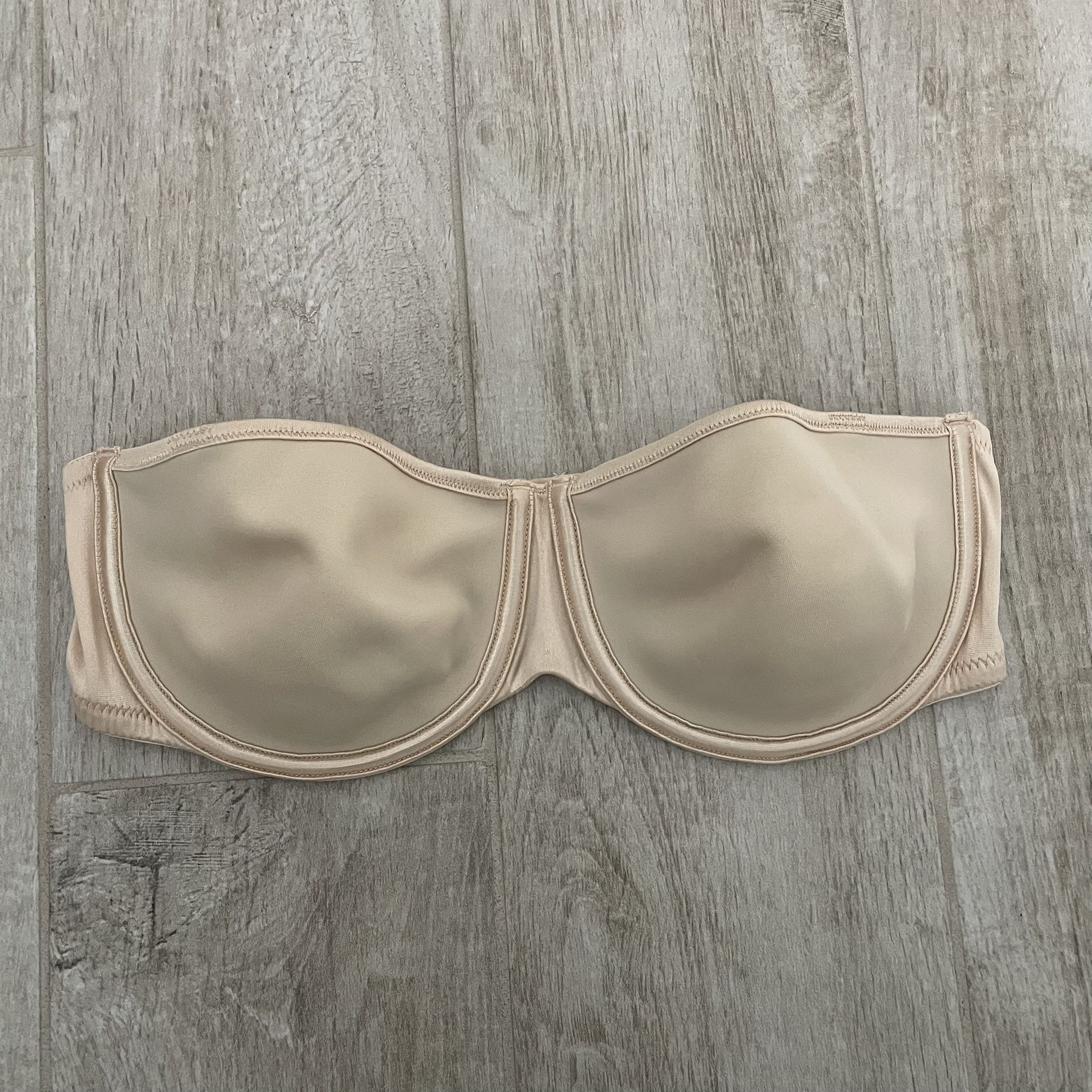 Victoria’s Secret Unpadded Nude Strapless Bra, 36C