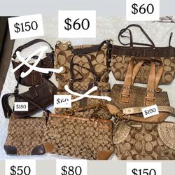 Brown Coach purses 