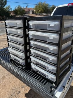 Rolling cart drawers