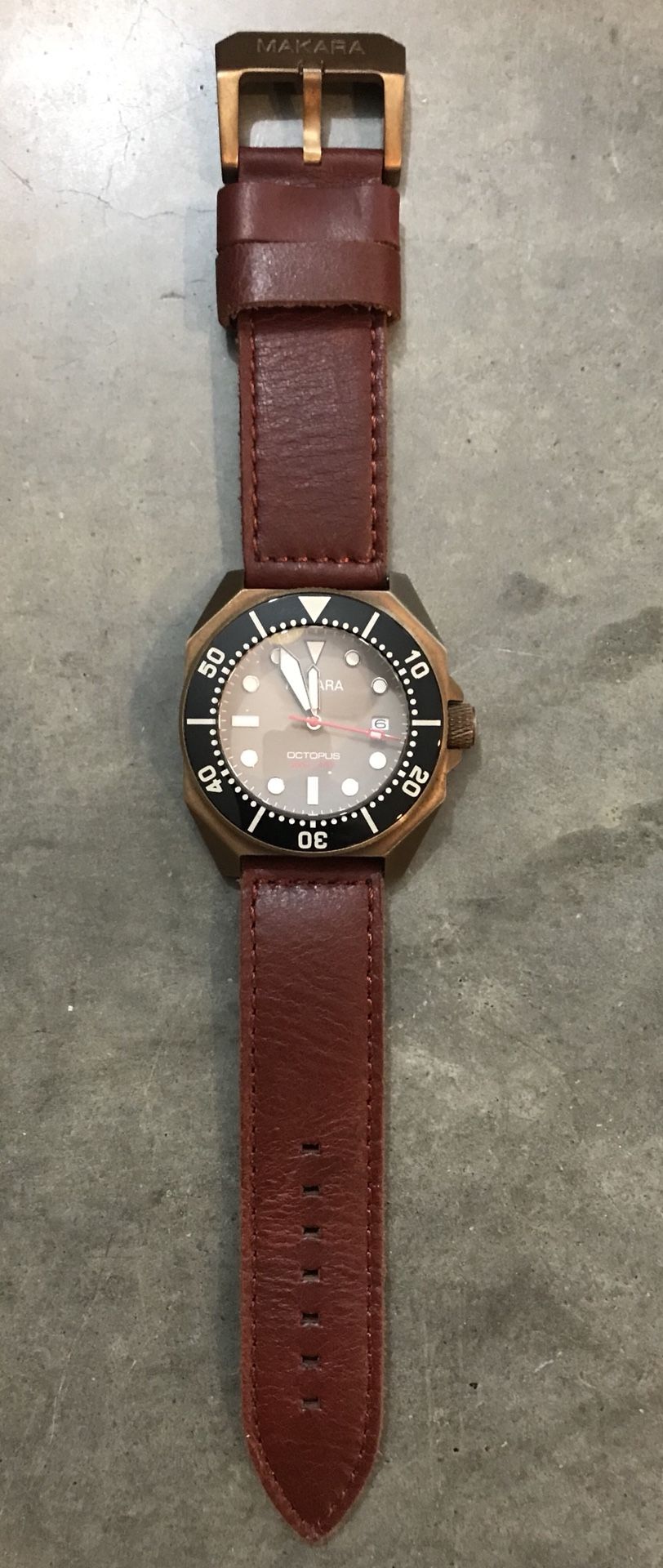 **E.U.C** Makara Octopus 44mm Dive Automatic Men's Watch Sapphire Bezel 3 Straps Limited To 50pcs Worldwide!