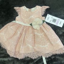  Pink Holiday Dress Size 6-9 Months- New With Tags
