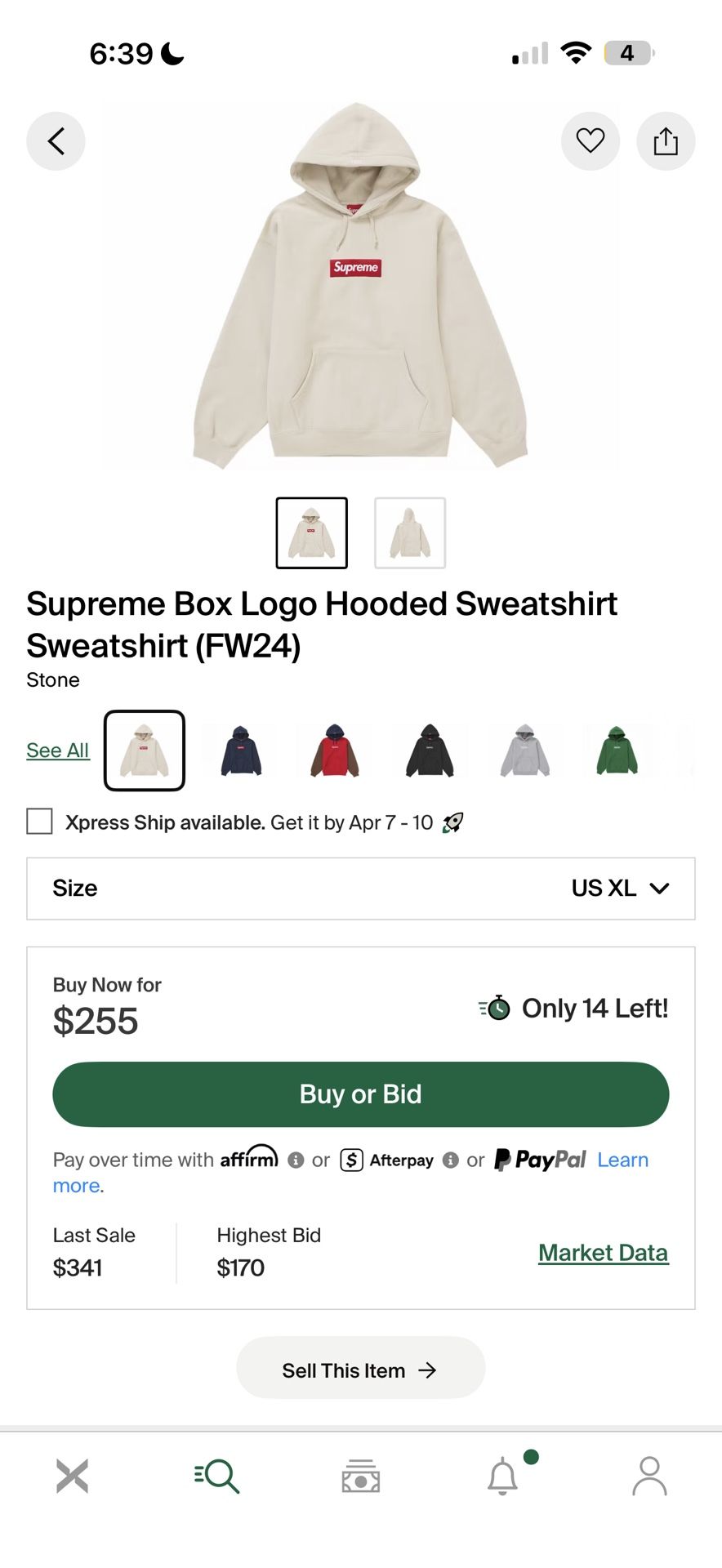 Supreme Box Logo Bone Fw24 Ds XL