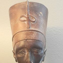Vintage Queen Nefertiti Resin Statue Bust