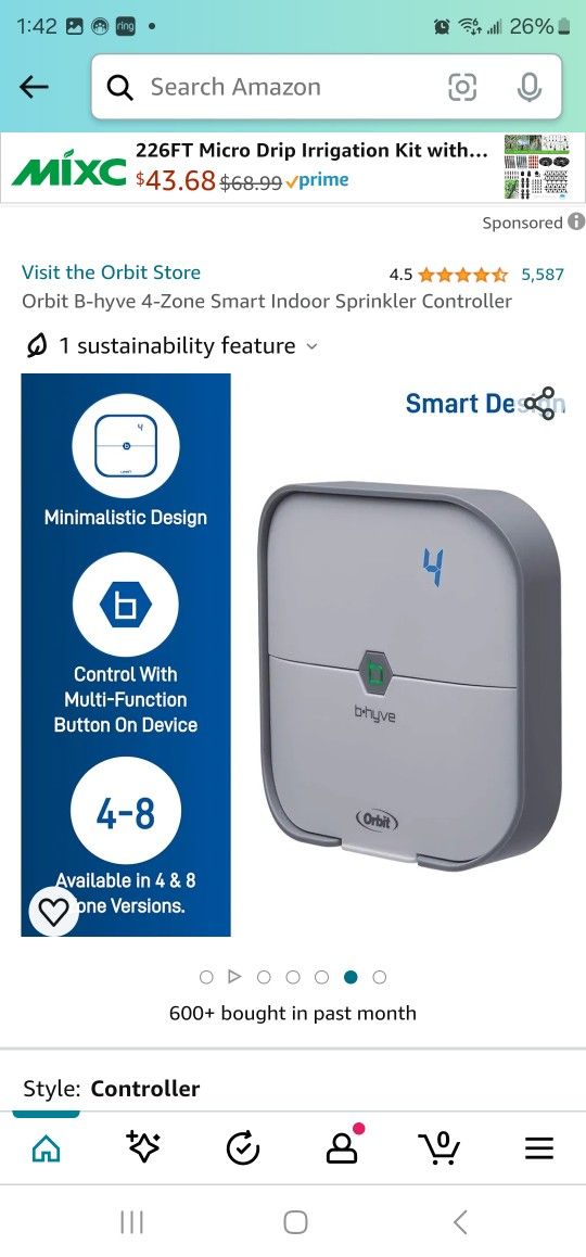 4-Zone Smart Indoor Sprinkler Controller