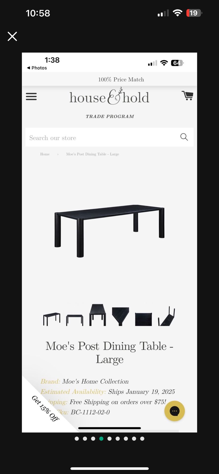 Dining table