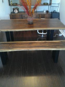 Brand new modrest taylor modern live edge dinning table & bench