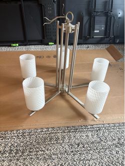 Modern 5-Light Brushed Nickel Chandelier