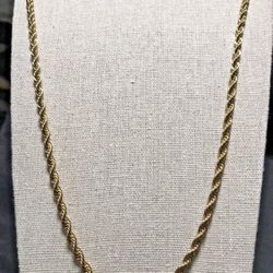 Necklace for Men Women, Stainless Steel, 18K Gold Plated, 22"