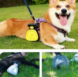 Dog Poop Bag Dispenser with Leash Clip