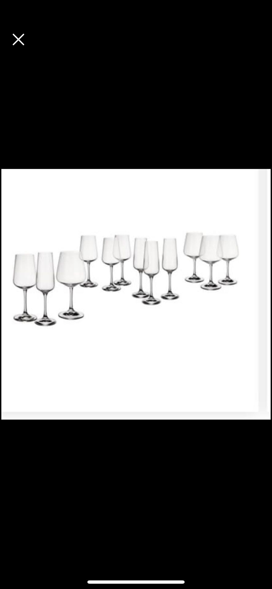 Set of 12 Ovid Crystal Stemware (4 Red, 4 White & 4 Champagne) BNIB