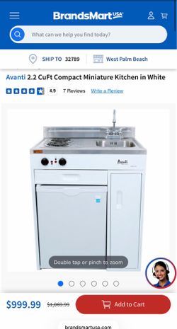 Avanti 2.2 CuFt Compact Miniature Kitchen in White