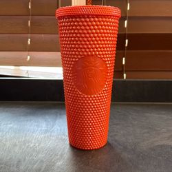 Starbucks 2022 Bling Pearlized Orange Studded