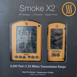 New Thermoworks Smoke X2 2-Channel Long Range BBQ Alarm Thermometer TX-1700-YL