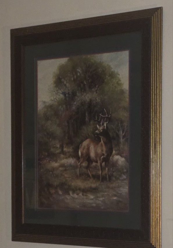 Vintage Home Interior Deer Picture