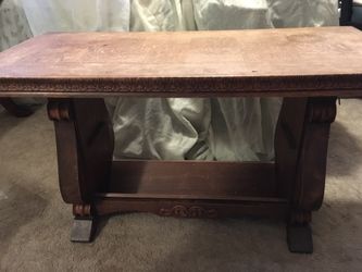 Antique oak bookcase coffee table