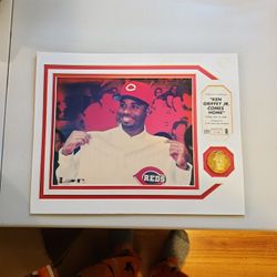 KEN GRIFFEY JR Cincinnati Reds  Photo Mint by Highland Mint w/gold coin