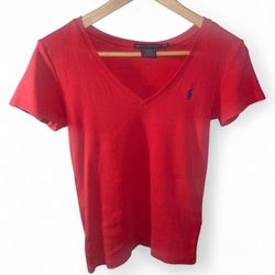 Polo Ralph Lauren Sport Red V-Neck T-Shirt