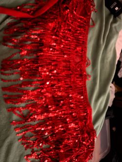 Red Fringe Skirt