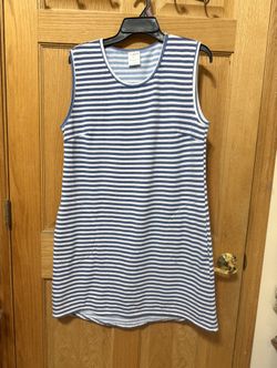 Serra Blue And White Stripe Dress - Size Large But Fits Like A Size 10