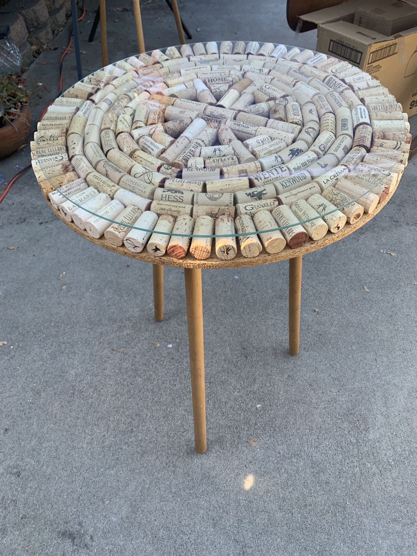 Wine Cork Table - Handmade
