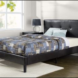 BRAND NEW LEATHER QUEEN BED FRAME WITH HEADBOARD MATTRESS ALSO AVAILABLE 