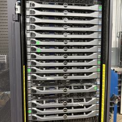 Dell Server Rack Loaded With R610 & R710 Servers – Complete Setup! Perfect for homelab, virtualization, clustering, or part-out projects.