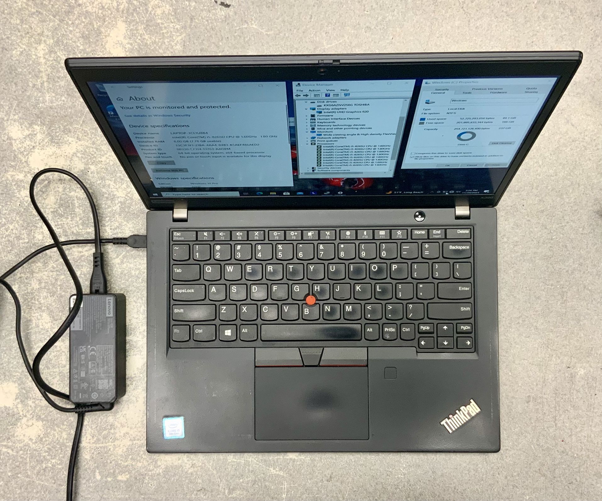 Lenovo Thinkpad X390 Laptop Notebook Intel I5 8 GB RAM 64 Bit Operating System Windows 10 Pro 240 Memory Storage Wifi Bluetooth Internet Portable