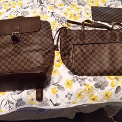 NWOT Louis Vuitton 2 Piece Handbag And Backpack set-READ DESCRIPTION 