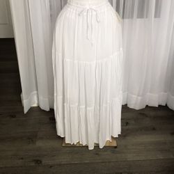 White Tiered Maxi Skirt Size L
