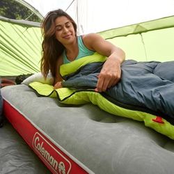 Coleman EasyStay Lite Single-High Queen Air Mattress with 4D Pump | Indoor and Outdoor Airbed 8" | Blow Up Air Bed for Camping