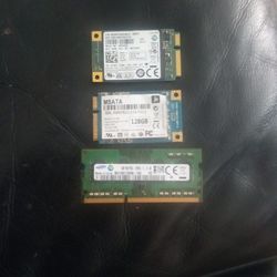 4 Gb Ram, 128 Gb MSATA Hard Drive, 32 GB MSATA Hard Drive