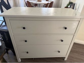 White IKEA 3 drawer dresser