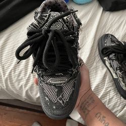 Louis Vuitton Skate Trainers Black, grey, with diamonds SIZE 8.5