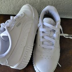 Girls White Puma Shoes