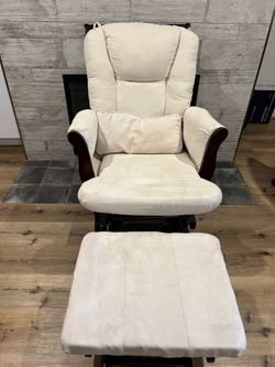 Nursery Upholstered Rocking Chair Glider with Ottoman Set for Breastfeeding, Maternity