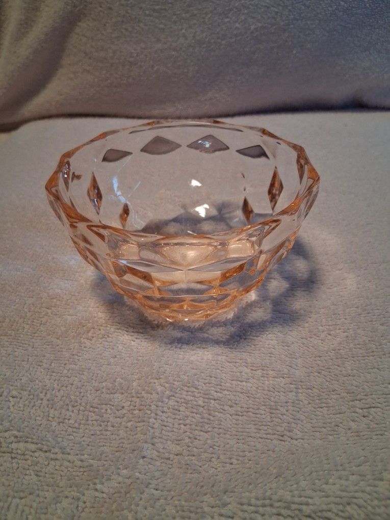 Jeanette Pink Depression Glass Cubist Bowl