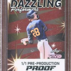Really Nice Set Of Rookie, 1/1 Cards Cooper Pratt & Leodalis De Vries MINT 