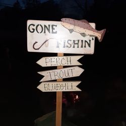 Fishing Sign Homemade