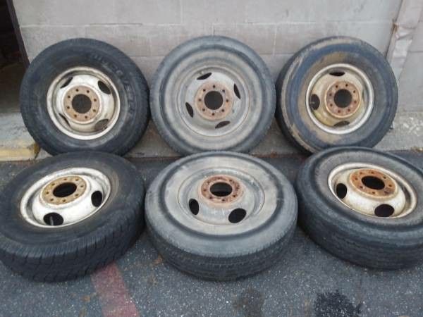 Six original chevy or gmc 16 inch steel dually wheels