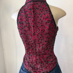 Vintage Papell Boutique Beaded 100% Silk Top