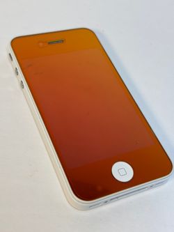 iPhone 4 GSM Original White Color, Red Metallic Added, AT&T 16 GB Refurbished (A Grade)  A1332 iOS 7.1.2