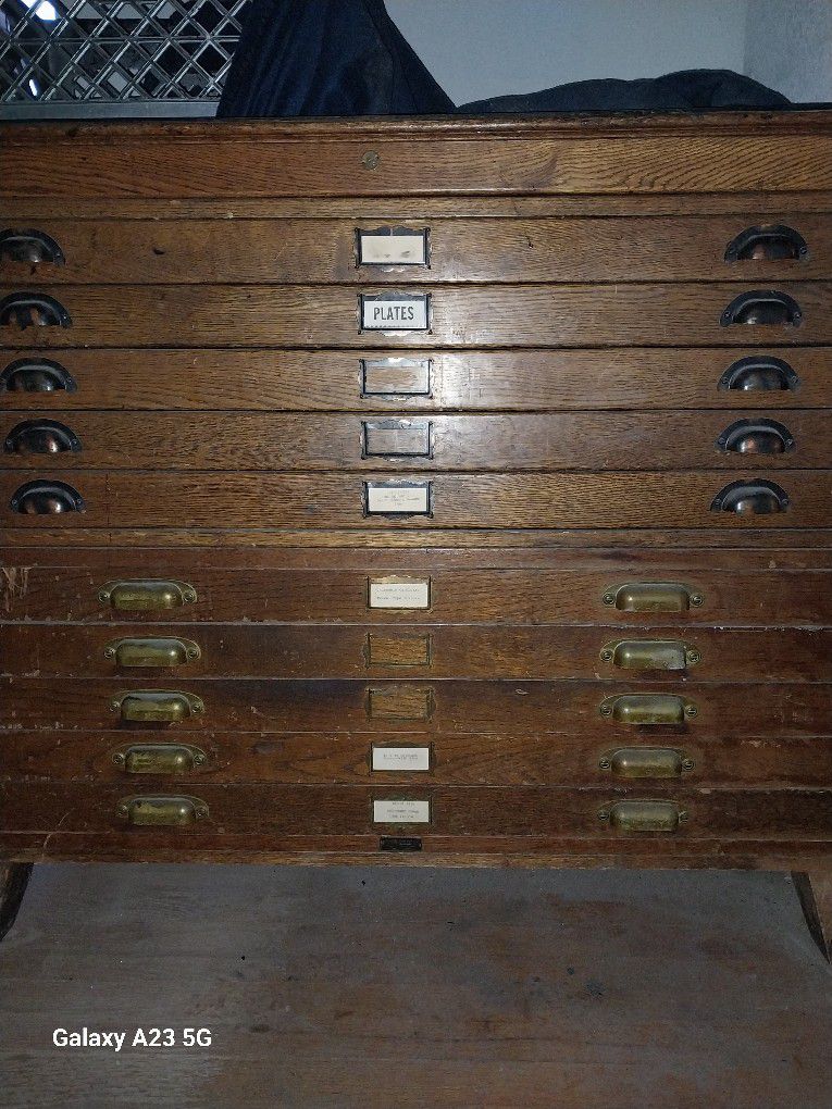 Vintage Flat File Cabinet 