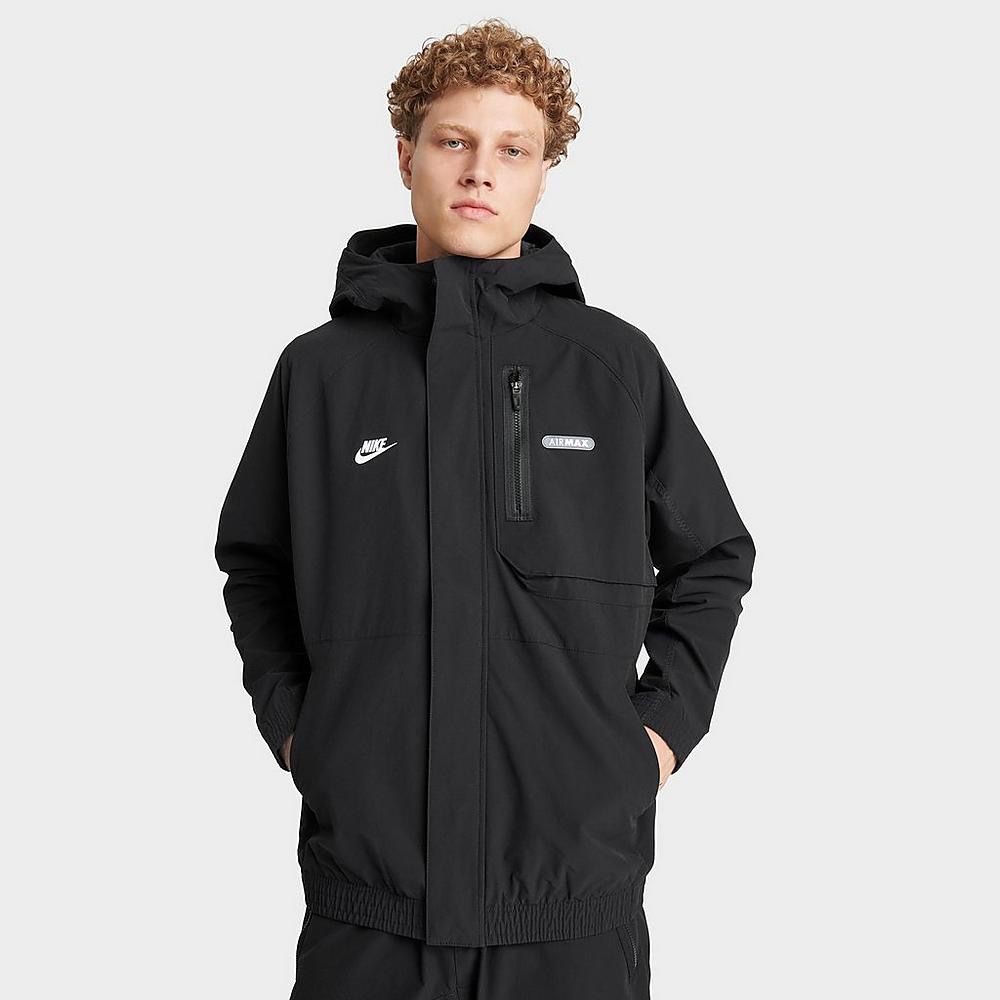 Nike Men's Sportswear Air Max Graphic Woven Full-Zip Jacket - Black - Medium
