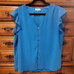 Calvin Klein Blue Blouse-size XL 