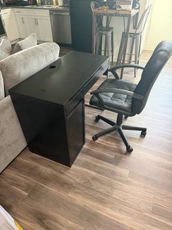 IKEA Black Desk and Office Chair Set