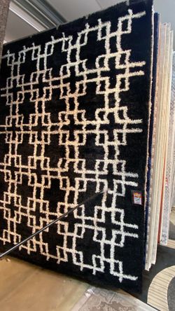 8x10 Area Rugs carpet Rugs shaggy super shaggy modern design colors black white