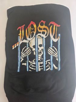 Y2K Lost Enterprises Skeleton Skull Graphic vintage hoodie Surf 2000s