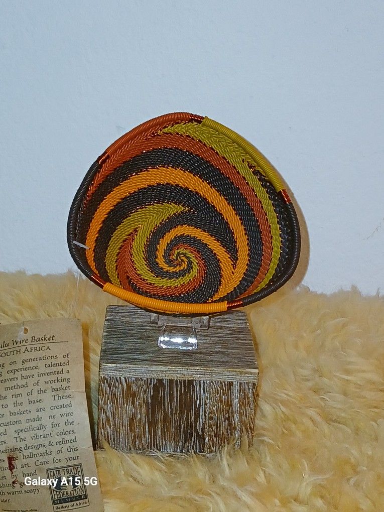 Zulu South African Woven Copper Wire Basket
