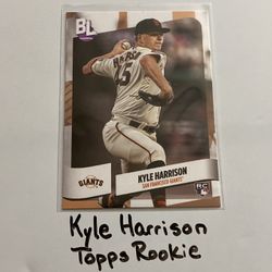 Kyle Harrison San Francisco Giants Pitcher Topps Rookie Card. 