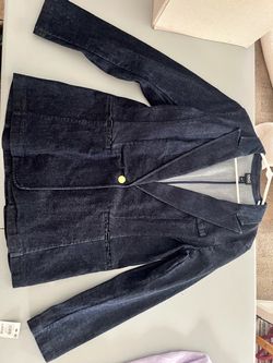 INC Dark Wash Denim Blazer Jacket Large